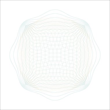 Özgeçmiş sertifikası, diploma ve para banknotu için Guilloche Rosette. Filigran, iş sözleşmeleri için güvenlik imzası, noter belgeleri. Dantel kontur tasarımı.