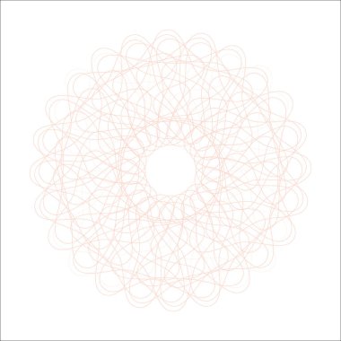 Özgeçmiş sertifikası, diploma ve para banknotu için Guilloche Rosette. Filigran, iş sözleşmeleri için güvenlik imzası, noter belgeleri. Dantel kontur tasarımı.