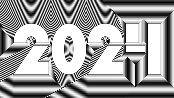2024 Tarjeta Año Nuevo Cabecera Del Calendario Ilusión Óptica Geométrica — Vector de stock