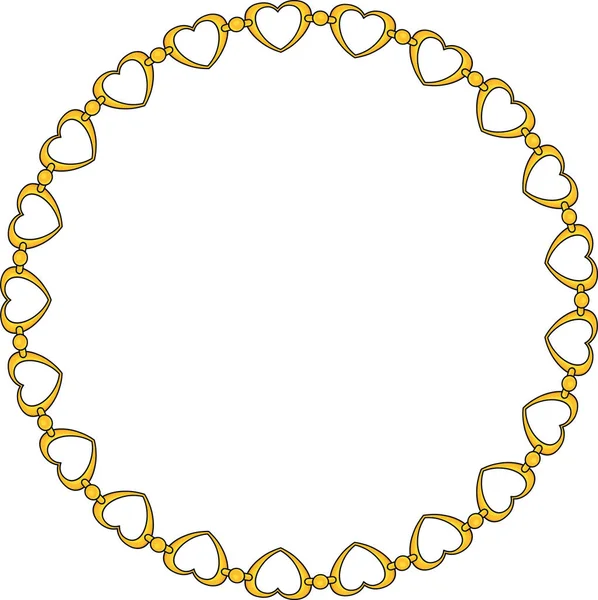 Chain Frame Circle Chains Border Boho Bracelet Pendants Rope Bow — Stock Vector