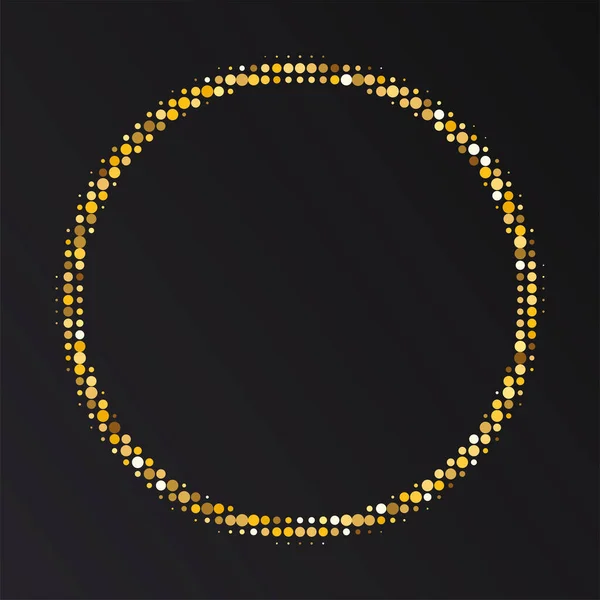 Cornice Rotonda Mezzatinta Oro Lusso Dorato Halftone Cerchio Logo Emblema — Vettoriale Stock