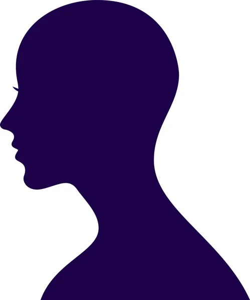 若い女性のプロフィール 女の子のシルエットの顔 エレガントなロゴ 女性の美しさの概要 白を基調としたベクトルイラスト — ストックベクタ