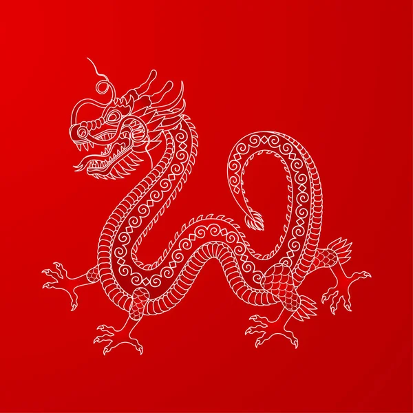 Traditionele Chinese Draak 2024 Dierenriemteken Heilig Dier Symbool Van Goedheid — Stockvector