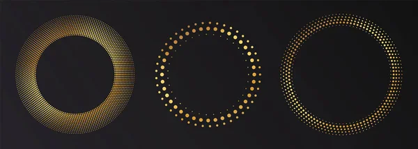 Meio Tom Ouro Armação Redonda Luxo Dourado Logotipo Círculo Meio — Vetor de Stock