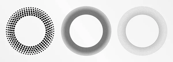 Cadre Rond Demi Teinte Logo Demi Teinte Emblème Points Bordure — Image vectorielle