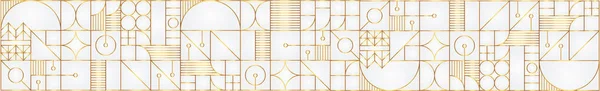 Weißes Gold Geometrisches Muster Moderne Abstrakte Bauhaus Nahtlosen Hintergrund Quadratische — Stockvektor