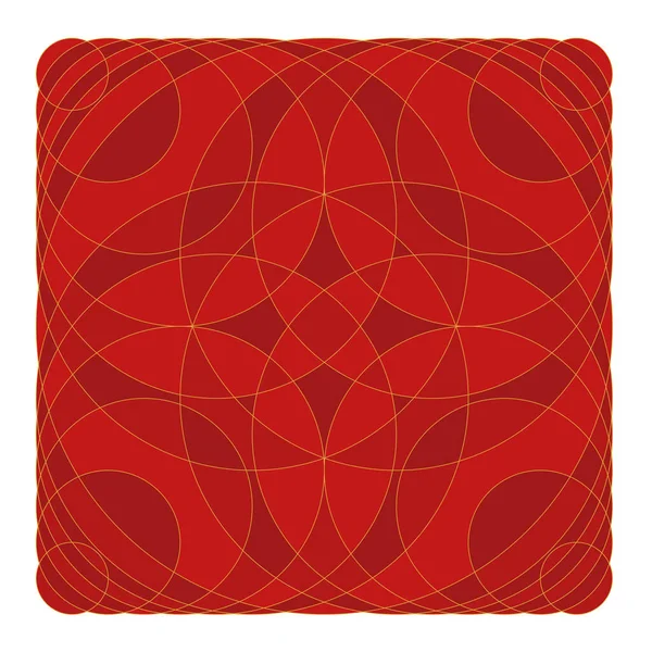 Red Gold Square Geometric Chinese Pattern Abstract Geometry Red Golden — Stock Vector