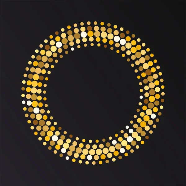 Meio Tom Ouro Armação Redonda Luxo Dourado Logotipo Círculo Meio — Vetor de Stock