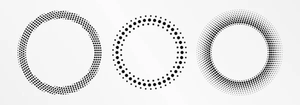 Mezzatinta Cornice Rotonda Logo Cerchio Mezzitoni Emblema Dei Punti Bordo — Vettoriale Stock