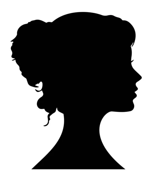 Young Woman Profile Girl Silhouette Face Elegant Logo Outlines Female - Stok Vektor