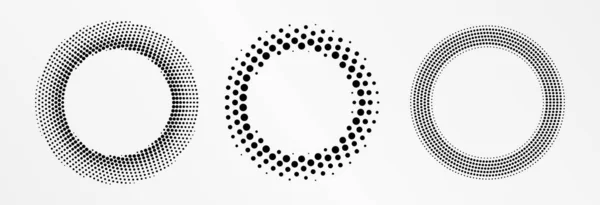 半圆形框架 半圆形标志 Dots标志 点缀纹理边框 在白色背景上孤立的向量图 — 图库矢量图片