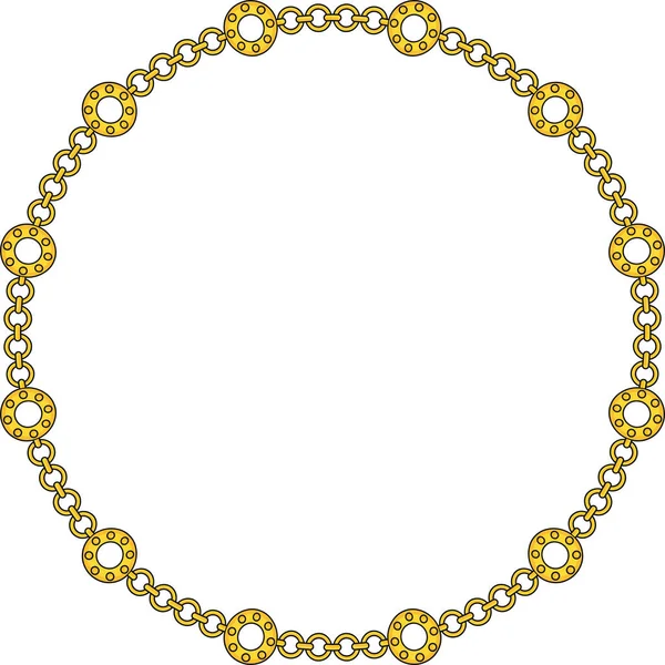 Chain Frame Circle Chains Border Boho Bracelet Pendants Rope Bow — Vector de stock