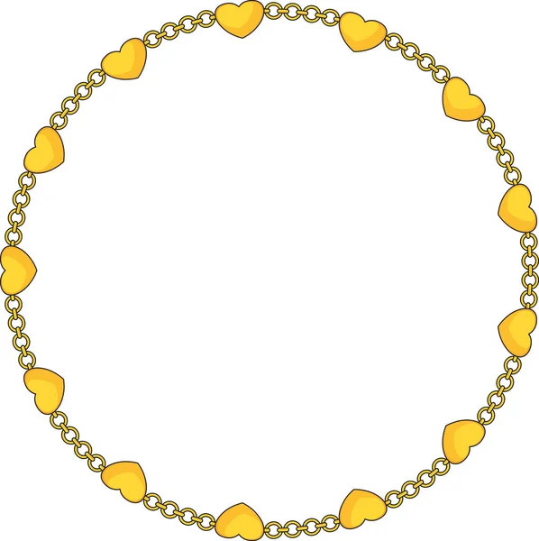 Chain Frame Circle Chains Border Boho Bracelet Pendants Rope Bow — Stockvector