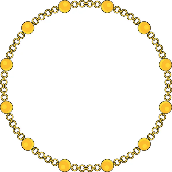 Chain Frame Circle Chains Border Boho Bracelet Pendants Rope Bow — Stock vektor