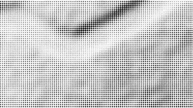 Yarım ton noktalı, kusursuz animasyon arka plan. Grunge animasyonu. Komik noktalı dokular. Toz, siyah beyaz kaplama. Memphis tasarımı. Pop sanat modern şehir tarzı. Moda deseni.