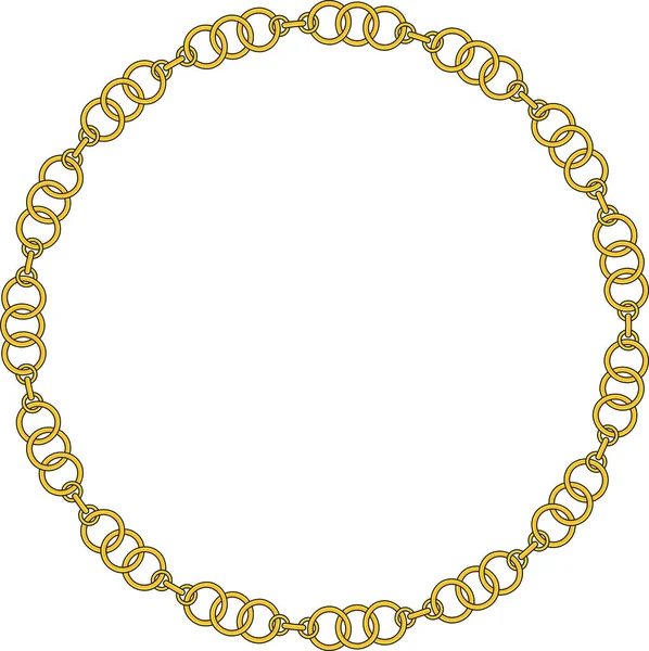 Chain Frame Circle Chains Border Boho Bracelet Pendants Rope Bow — ストックベクタ
