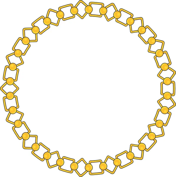 Chain Frame Circle Chains Border Boho Bracelet Pendants Rope Bow — Stock vektor