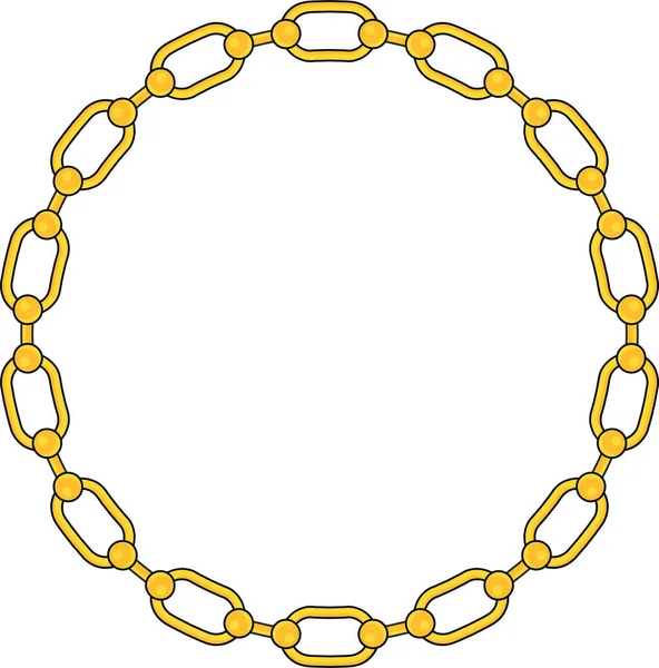 Chain Frame Circle Chains Border Boho Bracelet Pendants Rope Bow — 스톡 벡터