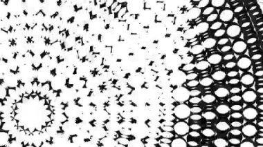 Yarım ton noktalı, kusursuz animasyon arka plan. Grunge animasyonu. Komik noktalı dokular. Toz, siyah beyaz kaplama. Memphis tasarımı. Pop sanat modern şehir tarzı. Moda deseni.