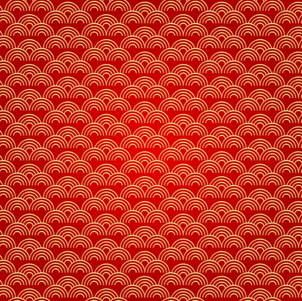 Червоне Золото Розкішний Китайський Хмарний Безшовний Візерунок Традиційний Азіатський Мотив — стоковий вектор