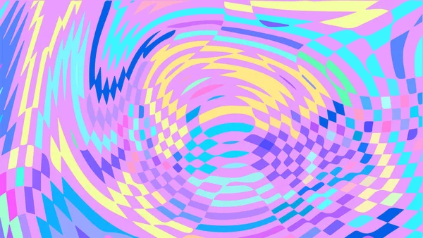Trippy Kariertes Holographisches Muster Psychedelischer Hintergrund Groovy Pastellfarbe Wellige Abstrakte — Stockvektor