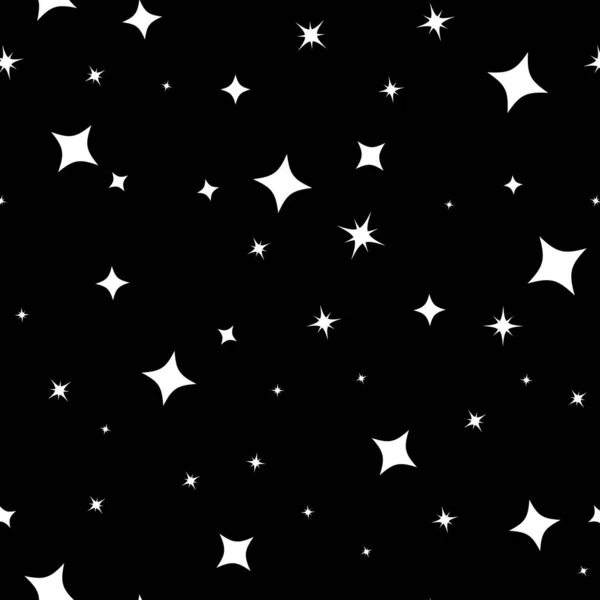Star Nahtlose Muster Hell Funkelt Feuerwerk Symbole Hintergrund Dekoration Funkelt — Stockvektor