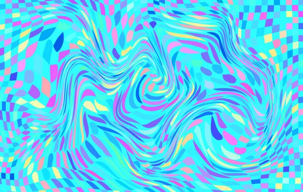 Голографический Мраморный Узор Проверил Психоделическое Прошлое Триппи Цветной Отпечаток Паутины — стоковый вектор