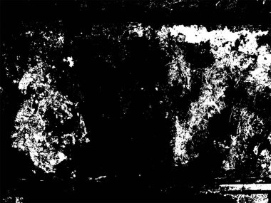 Paslı grunge dokusu. Saldırgan hasarlı yüzey. Siyah beyaz toz, arka planda sıkıntı yarattı. Soyulmuş beton. Eski şehir duvarı. Sert siyah beyaz taş.