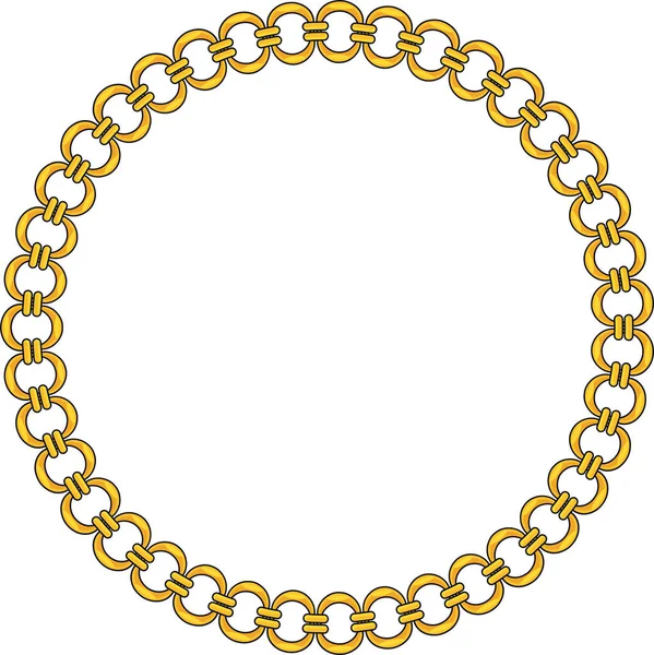 Chain Frame Circle Chains Border Boho Bracelet Pendants Rope Bow — Vector de stock