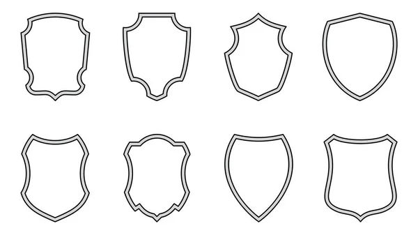 Ikona Štítu Policejní Odznak Logo Ministerstva Ozbrojených Sil Značka Bezpečnostní — Stockový vektor