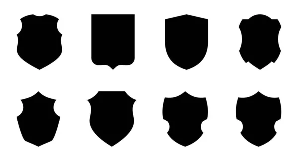 Shield Icon Set Emblem Privacy Secure Defense Insurance Guarantee Logo — Stock Vector