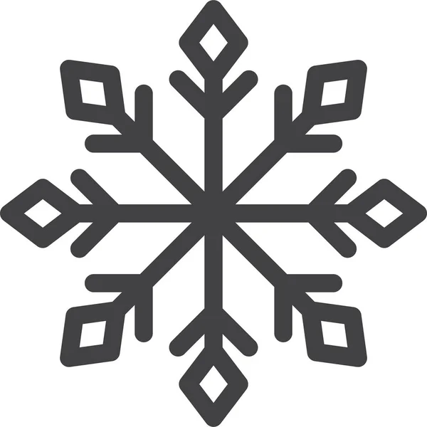 Ícone Floco Neve Silhueta Floco Neve Inverno Para Cartões Natal — Vetor de Stock