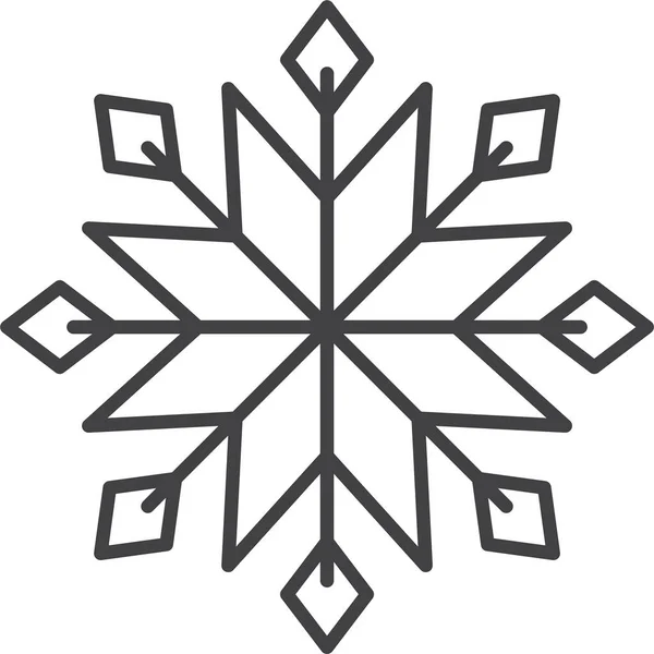 Ikona Vločky Zimní Sněhová Vločka Silueta Pro Design Vánoční Nový — Stockový vektor