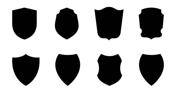 Shield Vector Glyph Icon Set Coat Arm Emblem Privacy Secure — Stock Vector