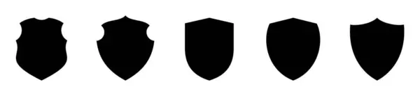 Schilden Vectoriconen Veiligheidsembleem Defensie Bewaker Logo Verzekering Garantiebewijs Politie Sheriff — Stockvector