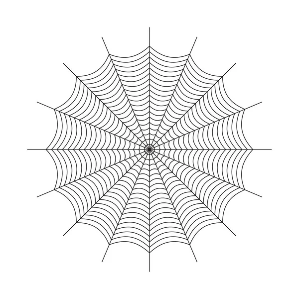 Szimmetrikus Pókháló Ikon Geometrikus Halloween Jelvény Minimális Kísérteties Matrica Ajándékcsomagolás — Stock Vector