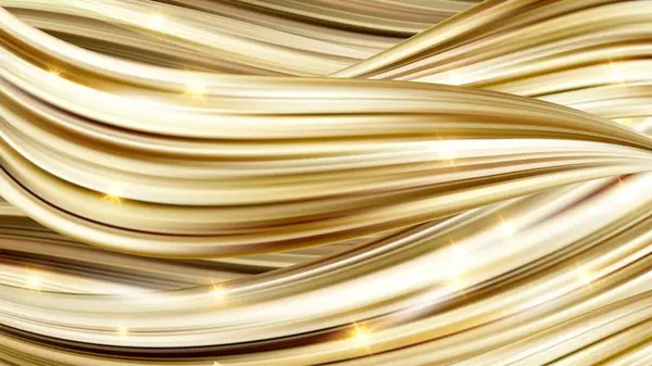 Λαμπερό Φόντο Χρυσή Γραμμή Ροής Στοιχείο Σχεδιασμού Για Ευχετήρια Κάρτα — Διανυσματικό Αρχείο