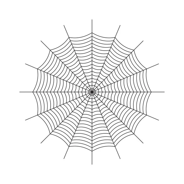 Symmetrisches Spinnennetz Symbol Geometrisches Halloween Abzeichen Minimal Gruselige Aufkleber Geschenkverpackung — Stockvektor
