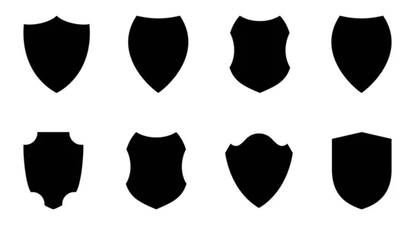 Shield Vector Glyph Icon Set Coat Arm Emblem Privacy Secure — Stock Vector