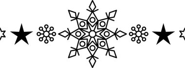 Kar tanesi çerçeve elementi. Yılbaşı ve yeni yıl tebrik kartları ve afişler tasarlamak için kar tanesi silueti. Beyaz arkaplanda izole edilmiş tatil dekorasyonu ögeleri.