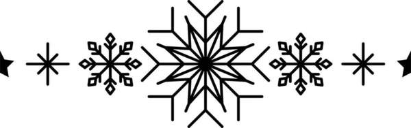 Elemen Frame Snowflake Siluet Salju Musim Dingin Untuk Desain Kartu - Stok Vektor