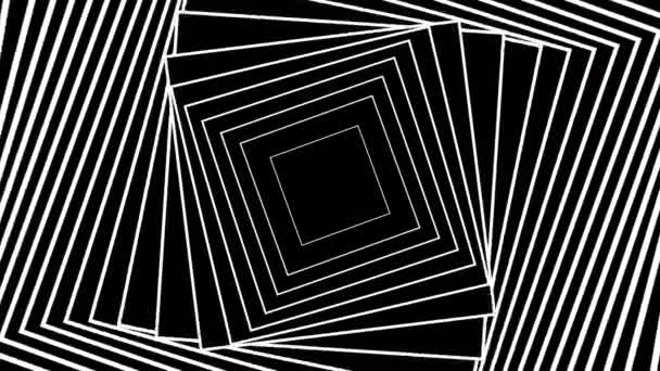 Túnel Quadrado Trippy Warp Hipnótico Animado Animação Ilusão Óptica Palavra — Vídeo de Stock