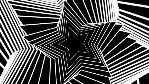 Ster Trippy Geanimeerde Tekst Hypnotische Warp Optische Illusie Animatie Concentrisch — Stockvideo