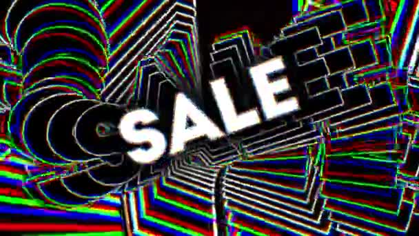 Sale Trippy Animated Text Hypnotic Warp Optical Illusion Animation Concentric — Stock Video
