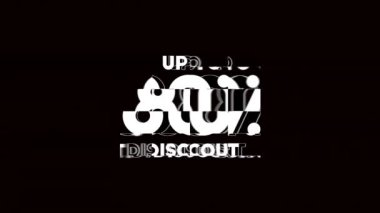 Yüzde 80 indirim. Dinamik yer değiştiren satış metni animasyonu. Geometri çizgisi mozaik tipografi. Hatalı metni engelle. 2d bükülme hareketi grafiği.