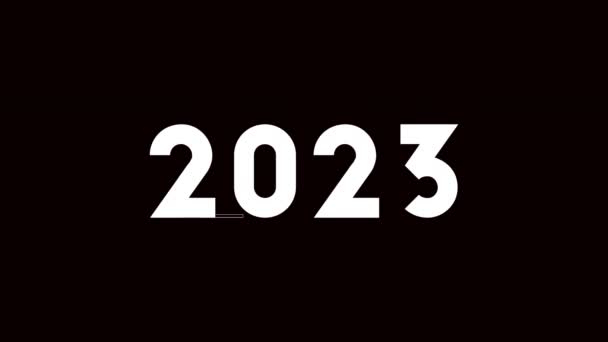 2024 Neujahr Animierte Karte Dynamische Verschiebung Der Textanimation Geometrie Linie — Stockvideo