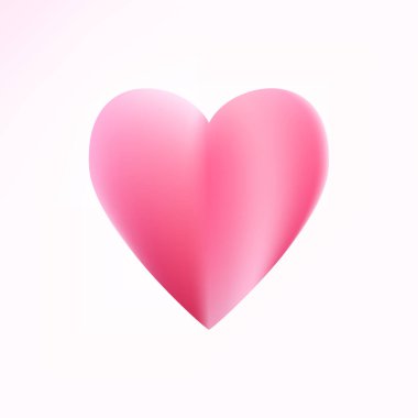 Gerçekçi pembe kalp ikonu. Üç boyutlu kalp şeklinde. Aşkın lüks sembolü. Sevgililer Günü için altın dekoratif tasarım unsuru, düğün kartı, davetiye. Beyaz arka planda izole edilmiş. Vektör illüstrasyonu EPS 10.