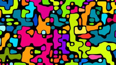 Trippy şekilleri hayal gördürür. Neon rengi organik kütle arkaplanı. Harika soyut duvar kâğıdı. Kıvrımlı sıvı doku izi. Vektör İllüstrasyonu 10 puan.