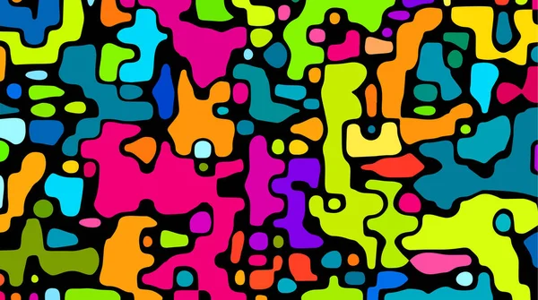 Trippy şekilleri hayal gördürür. Neon rengi organik kütle arkaplanı. Harika soyut duvar kâğıdı. Kıvrımlı sıvı doku izi. Vektör İllüstrasyonu 10 puan.