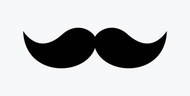 Bıyık simgesi seti. Bereketli hippi bıyıkları koleksiyonu. Nazik retro tarzı. Berber dükkanı logosu. Vektör illüstrasyonu beyaz arkaplanda izole edildi.